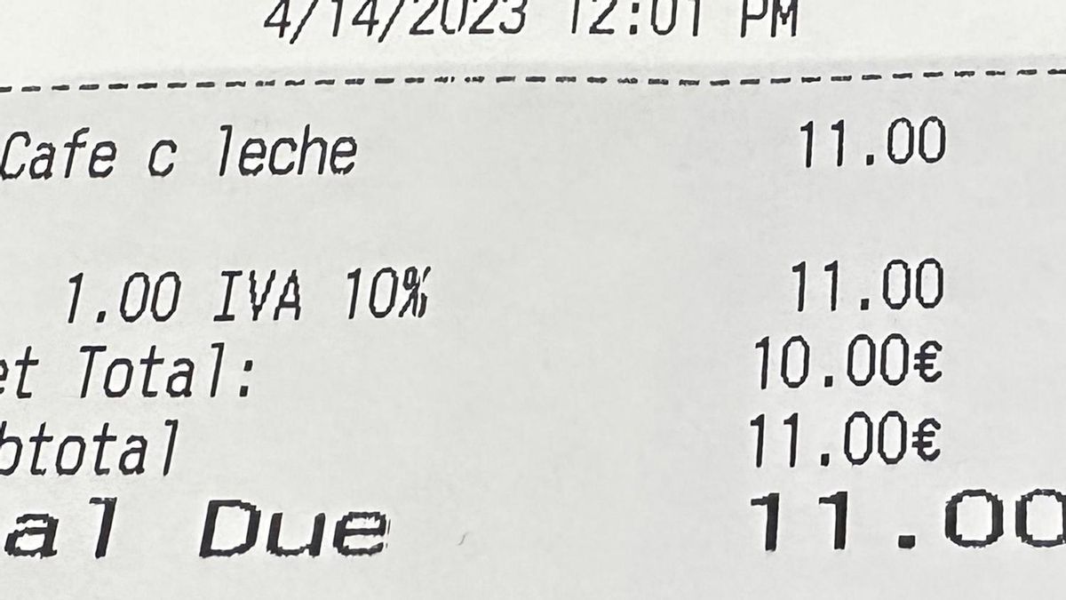 La cuenta de un café que se ha viralizado por el precio: "Nunca más"