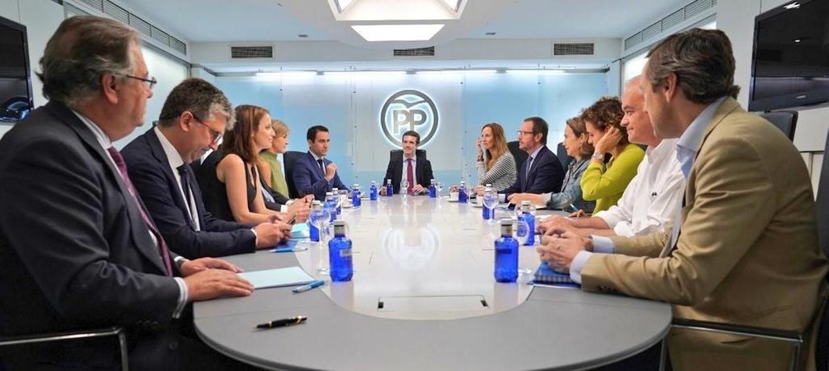 Cúpula del PP, presidida por Pablo Casado.