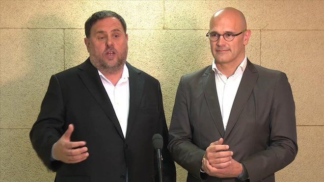 Oriol Junqueras y Raül Romeva: "Es irrelevante que el presidente del Senado sea o no catalán"