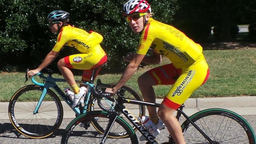 La ciclista de Xàtiva Anna Sanchis entrenando el sábado en Richmond (EEUU).