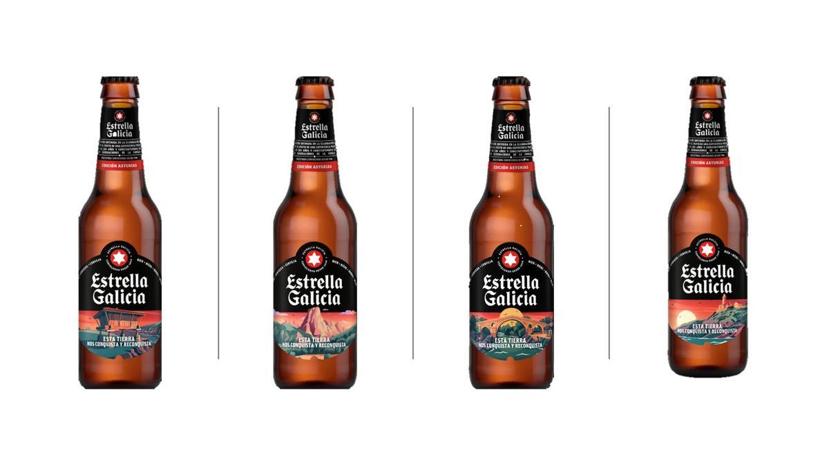 Las etiquetas asturianas de Estrella Galicia