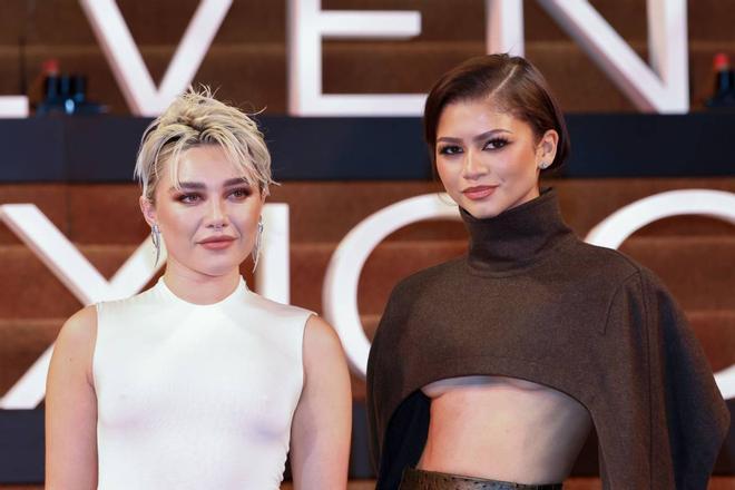 Florence Pugh y Zendaya en el estreno de 'Dune dos' en México