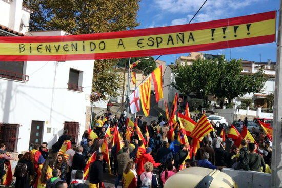 Manifestació a Girona en favor de la unitat d''Espanya