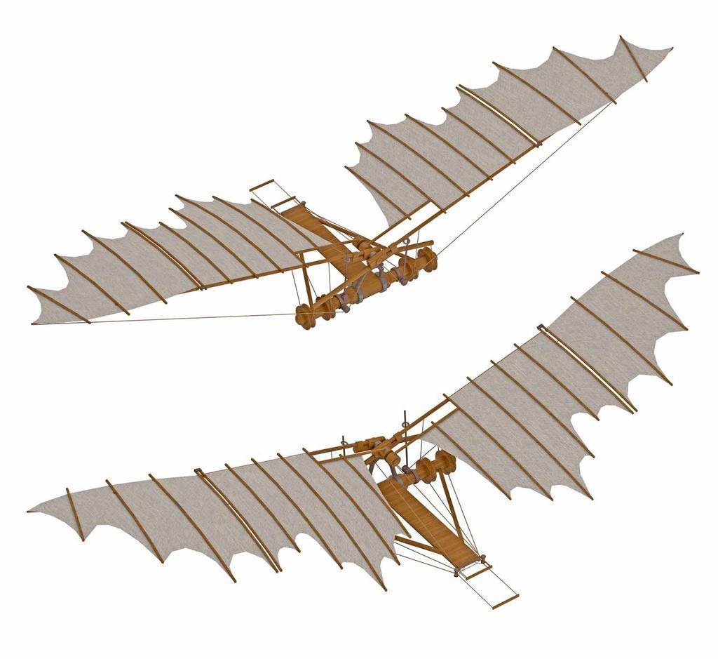 Prototipo del avión de Leonardo Da Vinci.
