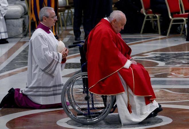 El Papa Francisco, este viernes en la Basílica de San Pedro.