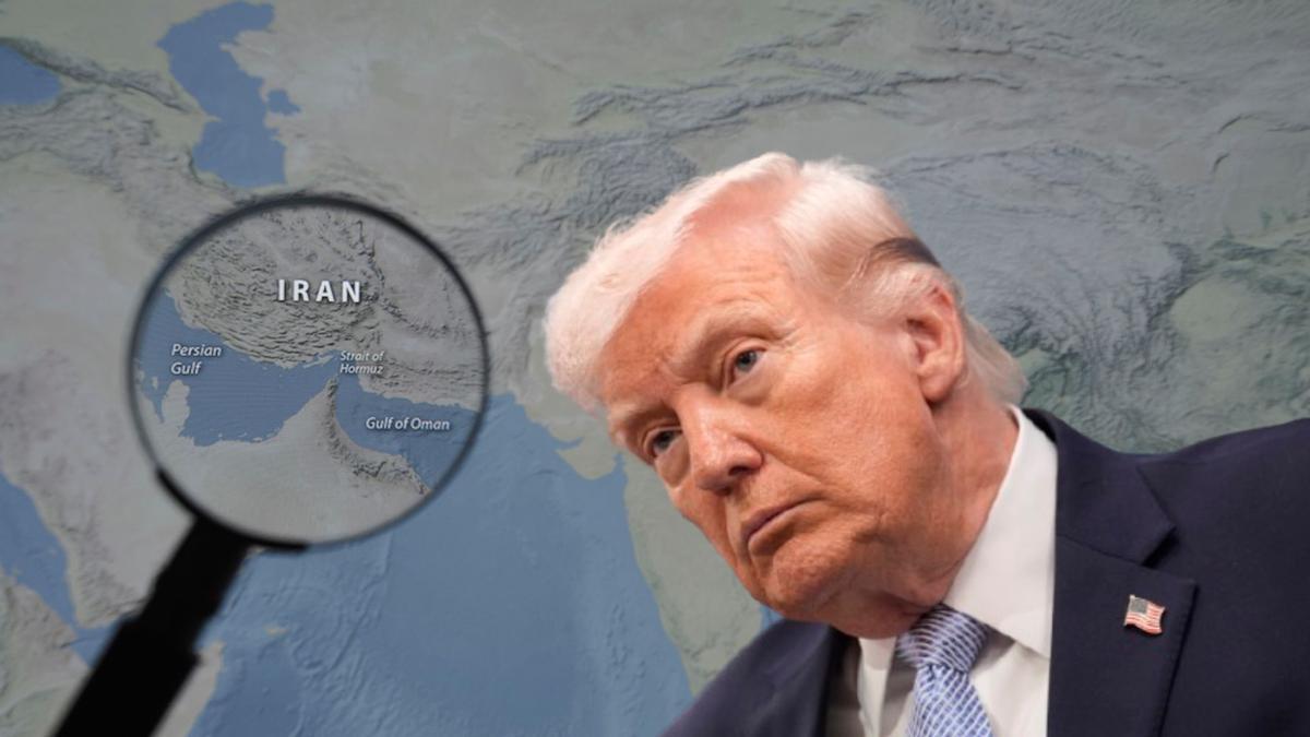 Donald Trump i un mapa de l'Iran