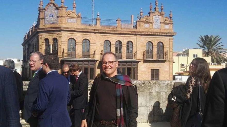 El concejal Christoph Strieder durante la reunión de Ciudades AVE en Sevilla.