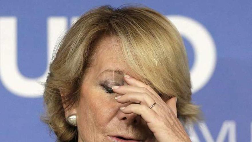 Aguirre, durante la rueda de prensa de ayer. // Efe