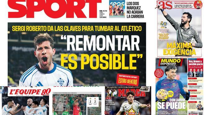 Estas son las portadas de la prensa deportiva de hoy
