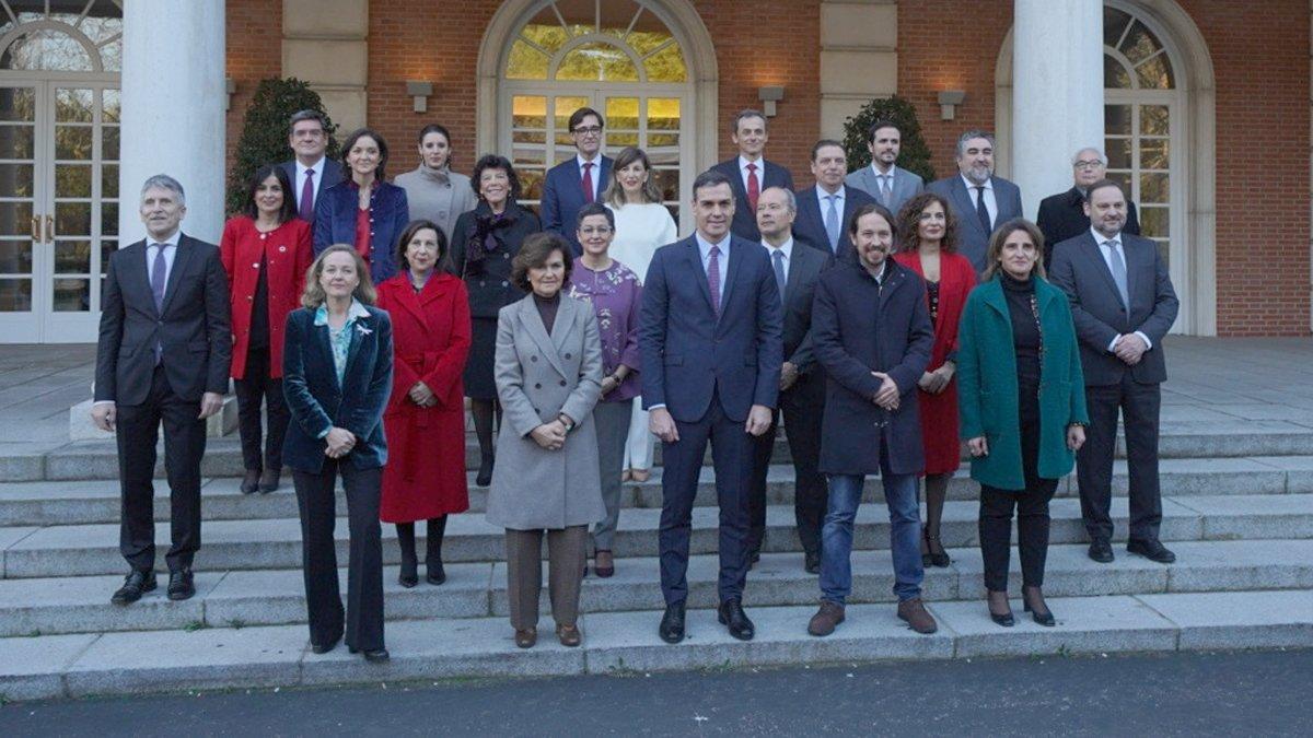 Foto de familia del Gobierno de Pedro Sánchez