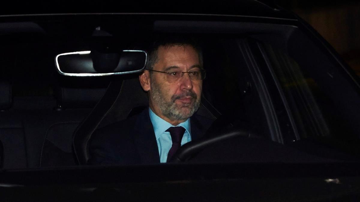 Bartomeu, a su llegada a la reunión de la junta este martes.