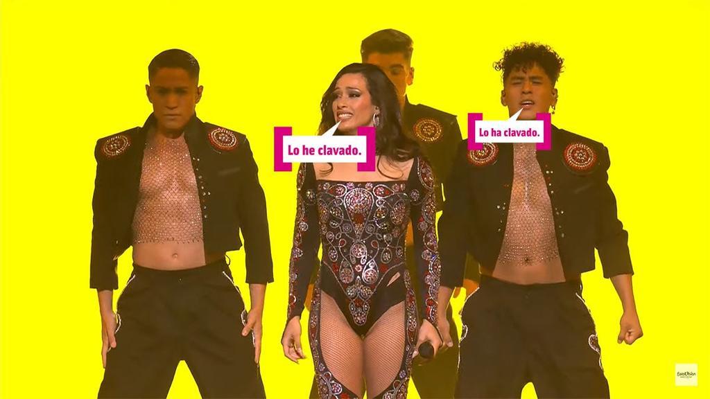 Chanel Terrero al final de su actuación en Eurovisión