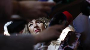 La vicepresidenta segunda y ministra de Trabajo, Yolanda Díaz, en un acto como ministra de Trabajo.