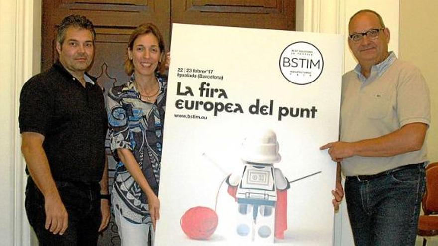 Presentació de la fira Bstim, amb els representants de la Fira d&#039;Igualada, l&#039;Ajuntament i l&#039;entitat tèxtil Fagepi