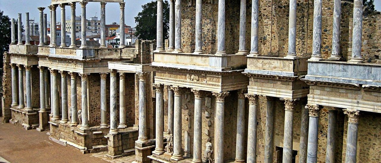 Vista do Teatro Romano de Mérida. Vista do Teatro Romano de Mérida.