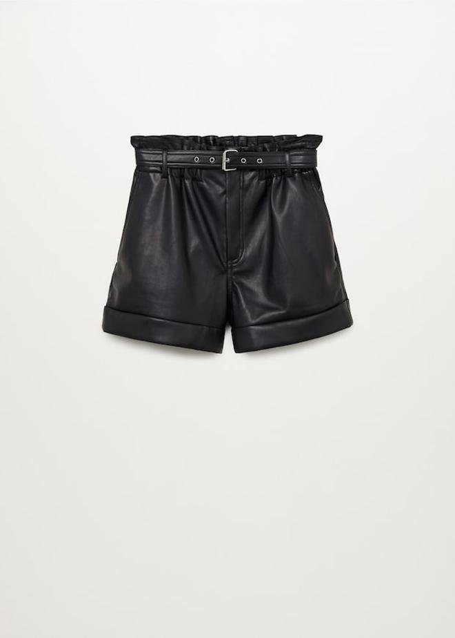 Shorts efecto piel de Mango