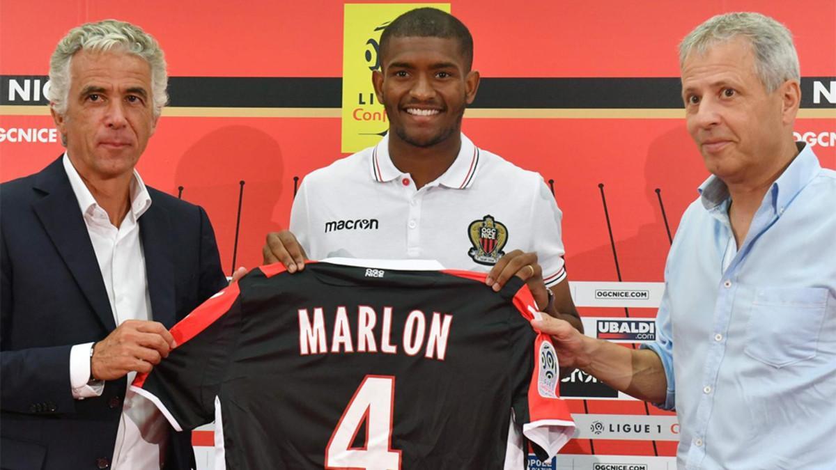 Marlon, el día que fue presentado como jugador del Niza