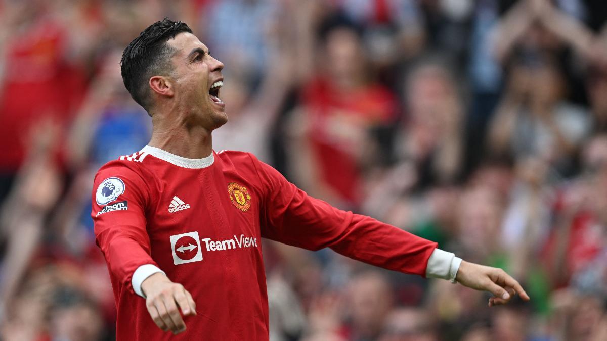 Cristiano Ronaldo durante un partido con el Manchester United