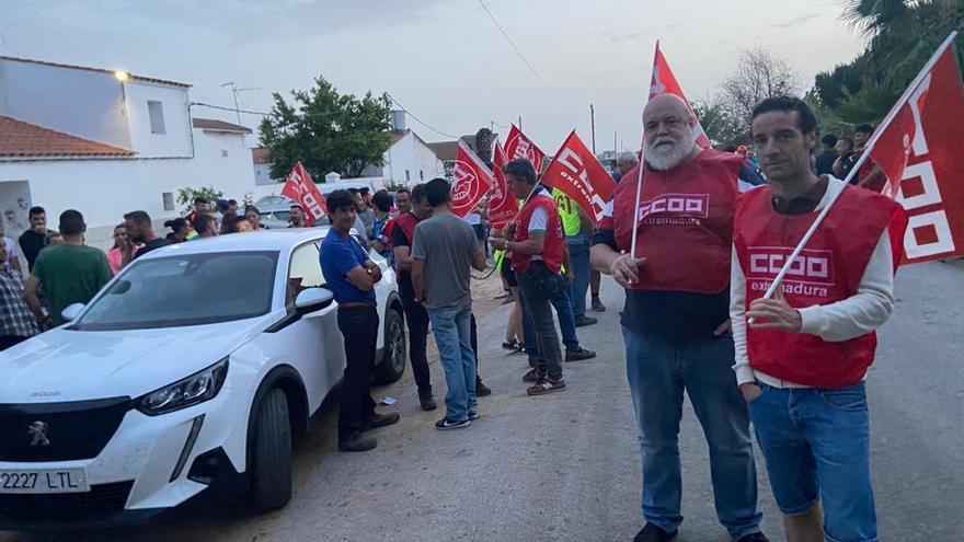 Jornaleros en Exaasa, finca El Bercial, en Badajoz.