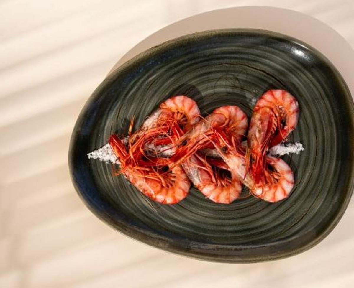 Gambas de Formentera a la plancha en el Parador de Ibiza.