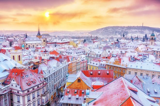 Vista de Praga en invierno