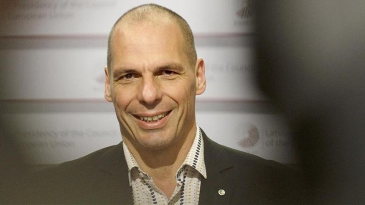 Yanis Varoufakis, el viernes en Riga.