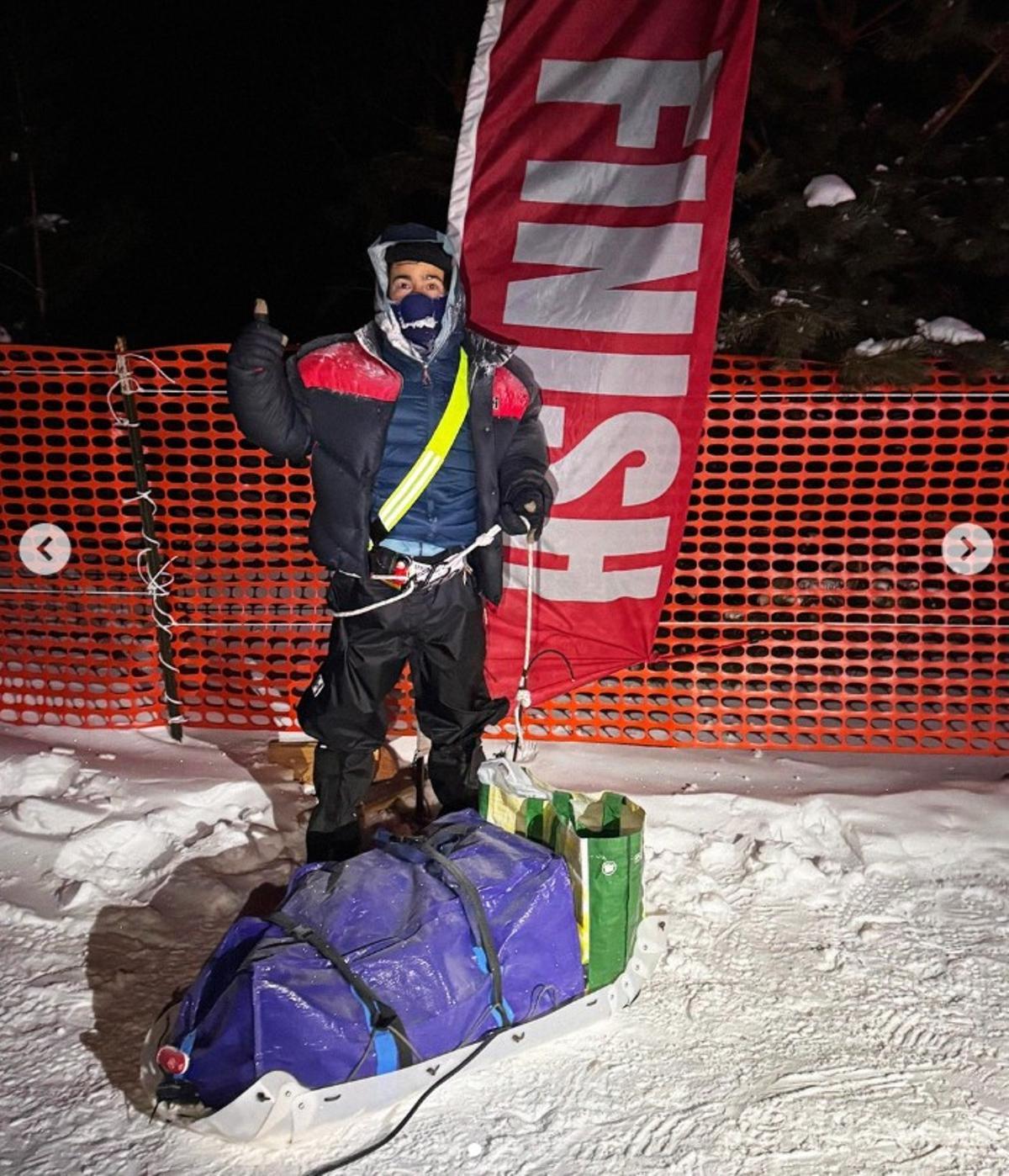 Penalba tuvo que participar arrastrando un pesado trineo