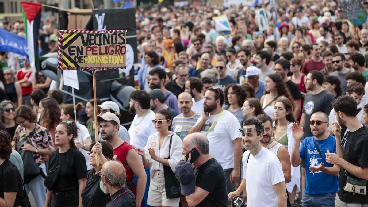 Manifestación contra el turismo en Barcelona