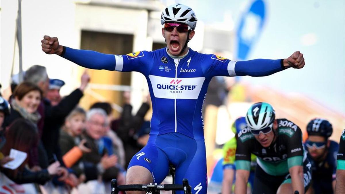 Álvaro Hodeg celebra su primer triunfo de etapa en la Volta a Catalunya