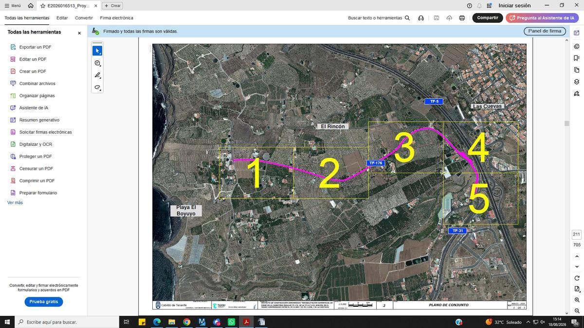 Mapa técnico de la obra de rehabilitación