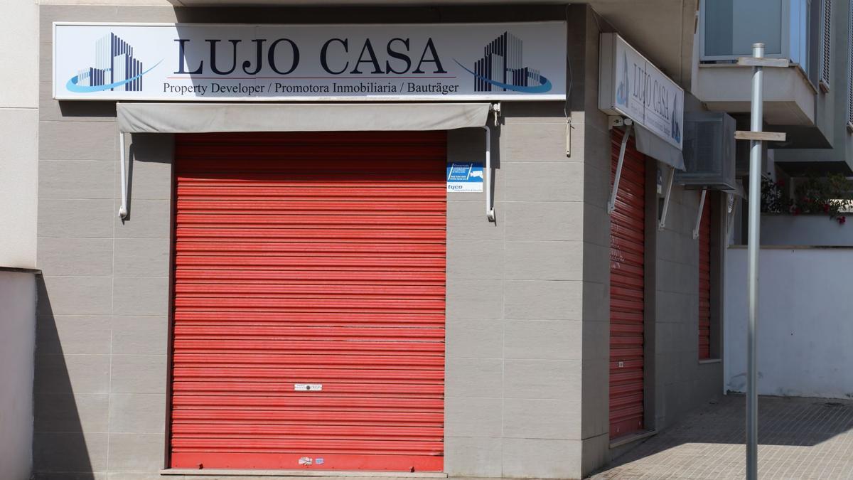 Das Büro des betrügerischen Bauträgerunternehmens Lujo Casa in Coll d&#039;en Rebassa.