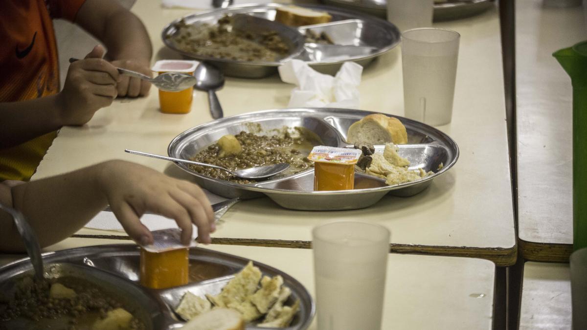 Comedor escolar en un centro de la provincia