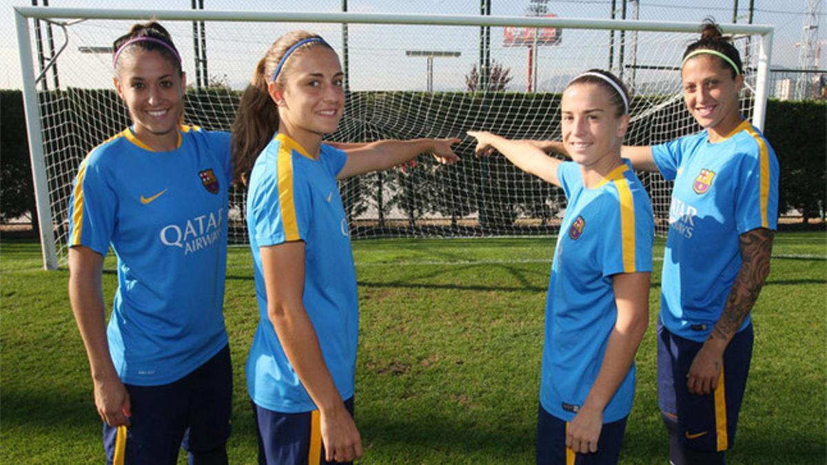 Olga, Alexia, Bárbara y Jenni, en la Ciutat Esportiva Joan Gamper