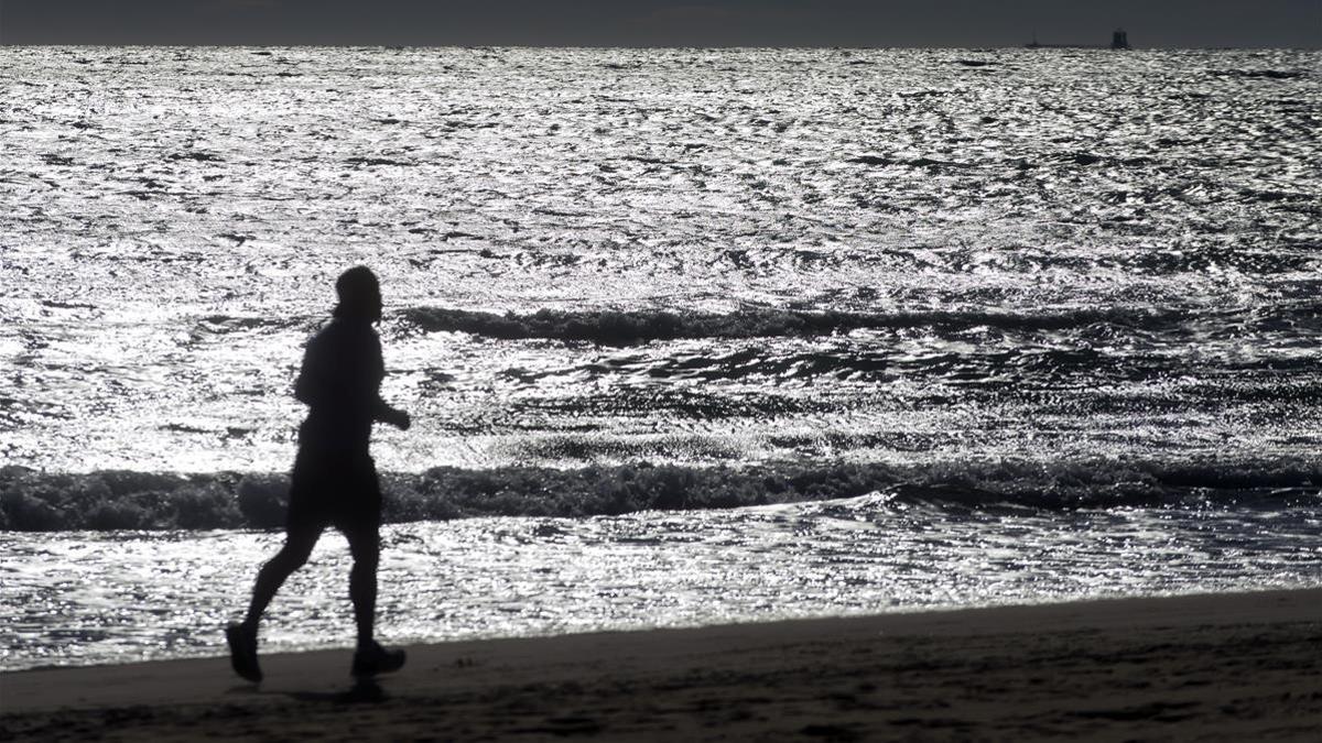 Footing en la playa, en Tarragona