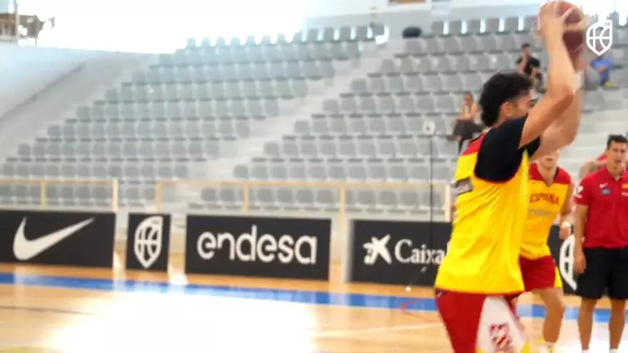 Nueva sesión de trabajo de la selección de baloncesto, en un entrenamiento conjunto con la España B