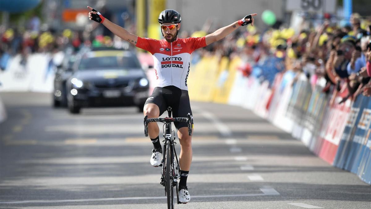 De Gendt celebra su triunfo en Romandía