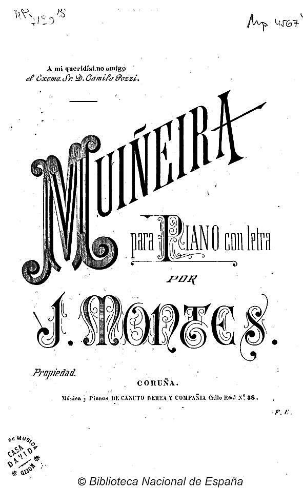 Partituras de obras de Juan Montes y el maestro Chané. | // BNE