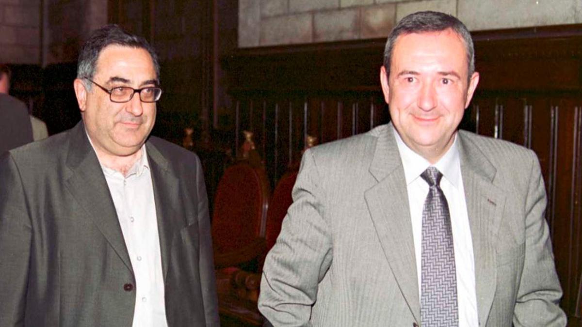 Carles Pàramo i Joaquim Nadal en un acte a Girona, l’any 2001.