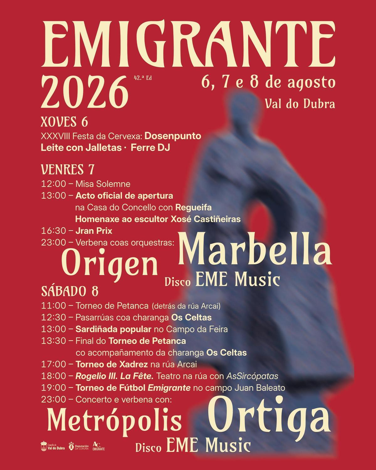 Programación de la Festa do Emigrante de Val do Dubra.