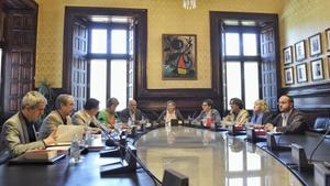 Imagen de la reunión de la Mesa del Parlament.