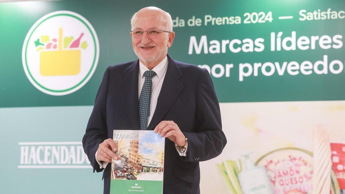 Juan Roig, presidente de Mercadona, en la presentación de resutlados del año pasado.