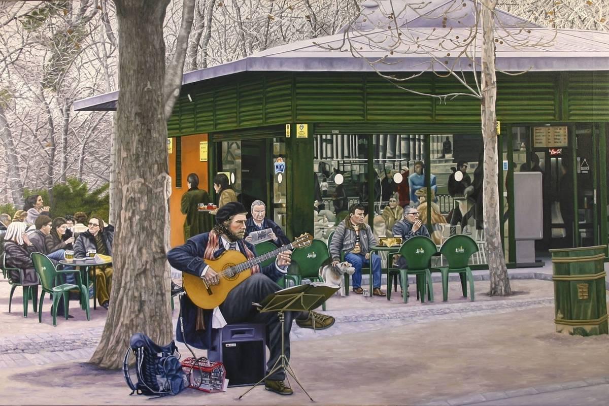 'Guitarrista en el quiosco del parque del Retiro' (2019), de José Miguel Palacio.