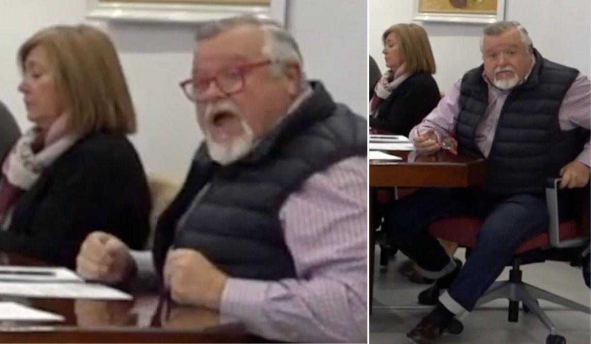 A la izquierda la edil de Vox que ha dimitido, junto al portavoz municipal del partido Manuel Saz Planelles.