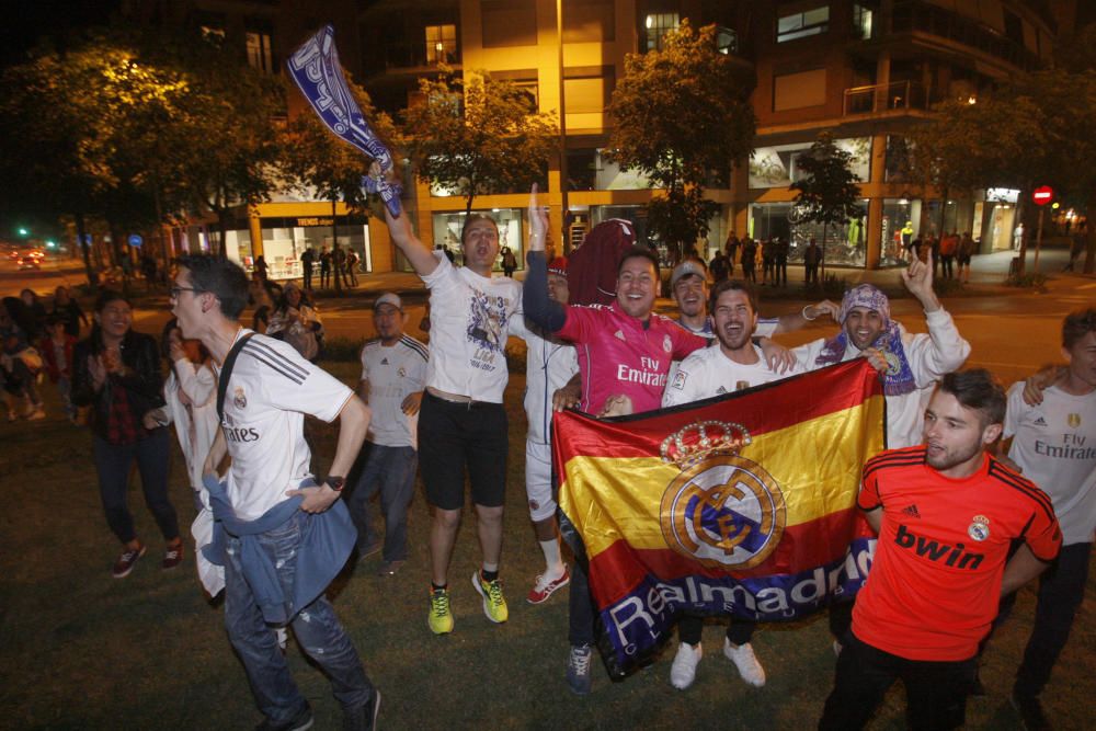 Gironins celebren el títol de lliga del Reial Madrid