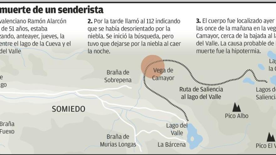 Muere de hipotermia tras perderse por la niebla mientras hacía una ruta en Somiedo