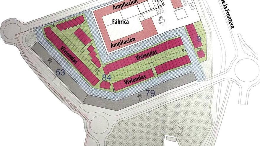Planos de ampliación que maneja Leche Gaza en el sector &quot;Almaraz&quot;, con riesgo de inundación.