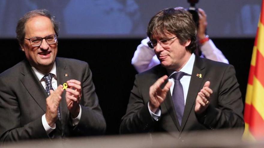 El presidente de la Generalitat, Quim Torra, y el expresidente Carles Puigdemont