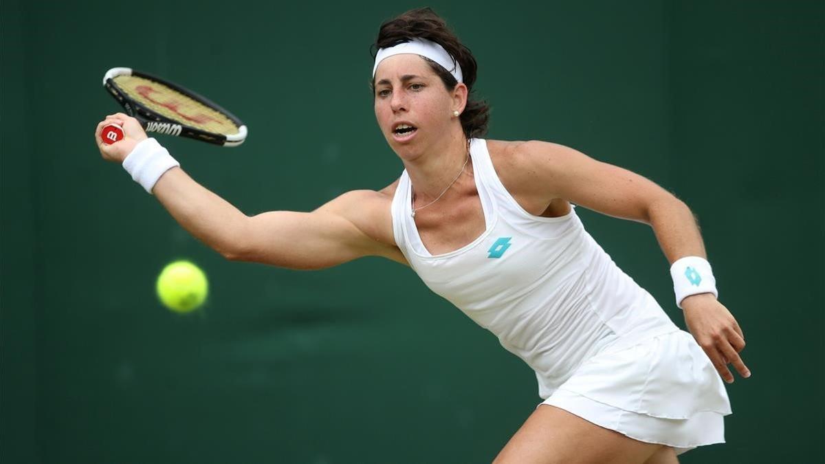 Carla Suárez durante la tercera ronda del torneo de Wimbledon