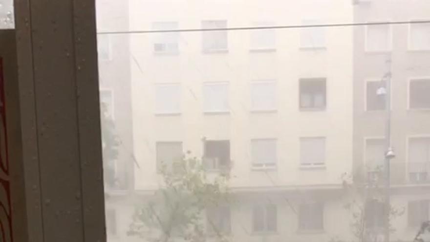 Daños causados por la tormenta en Gran Vía