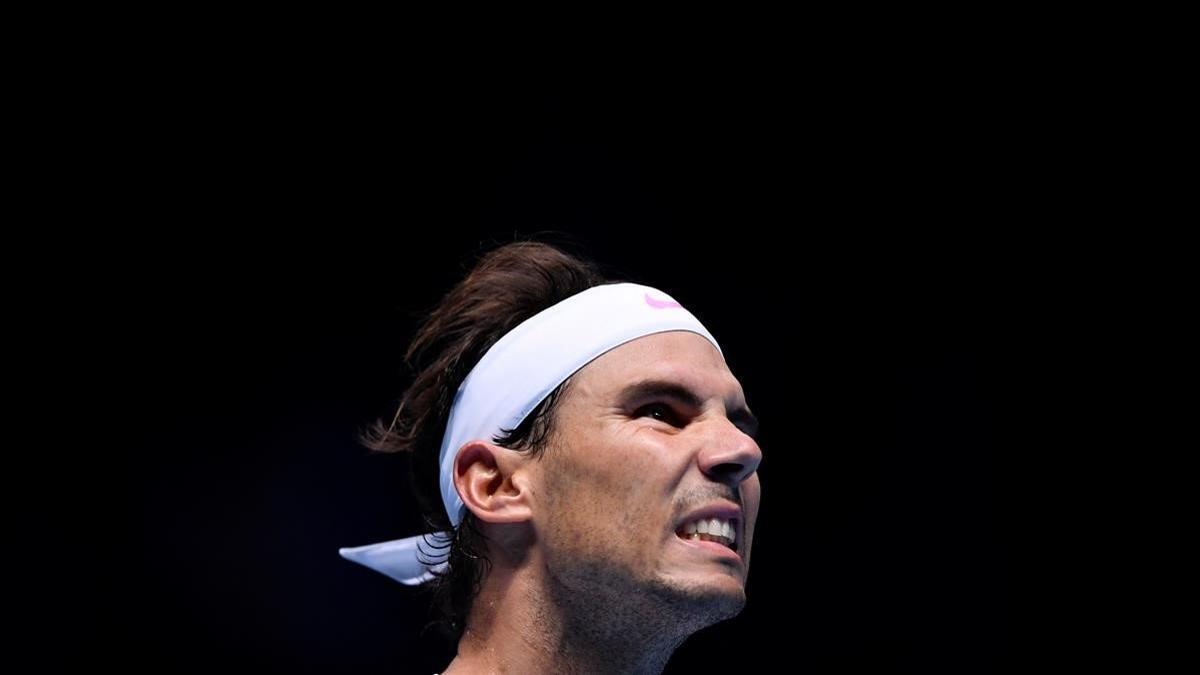 Nadal, en su duelo con Medvedev en Londres.